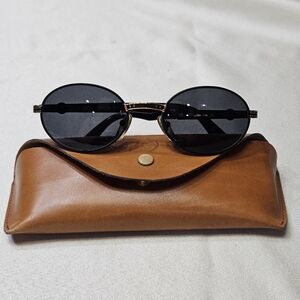 Vintage 1980s LOZZA LS2037 Black And Gold Sunglasses Made In ITALY